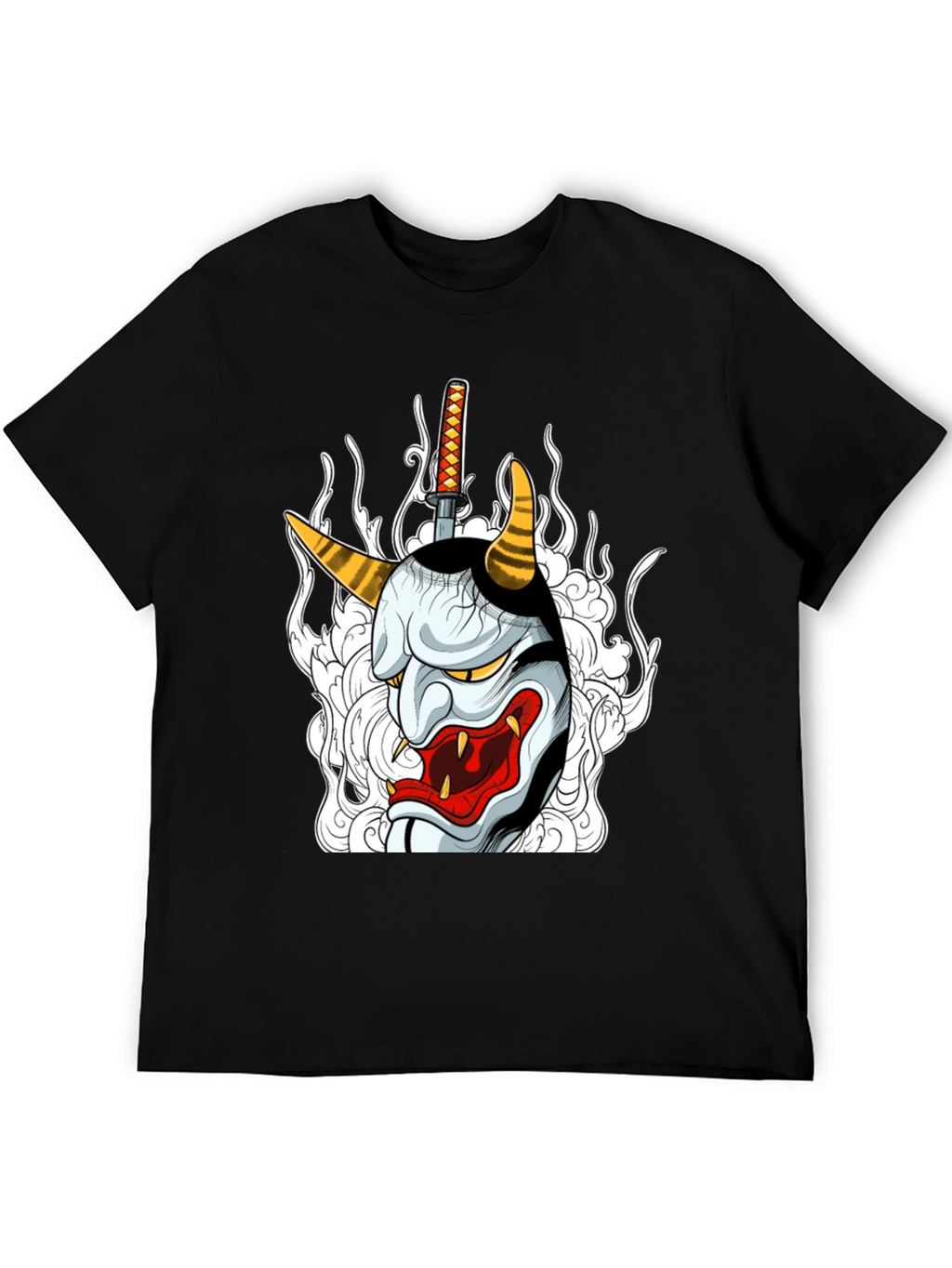 Hannya Mask Graphic Tee - Black T-Shirt