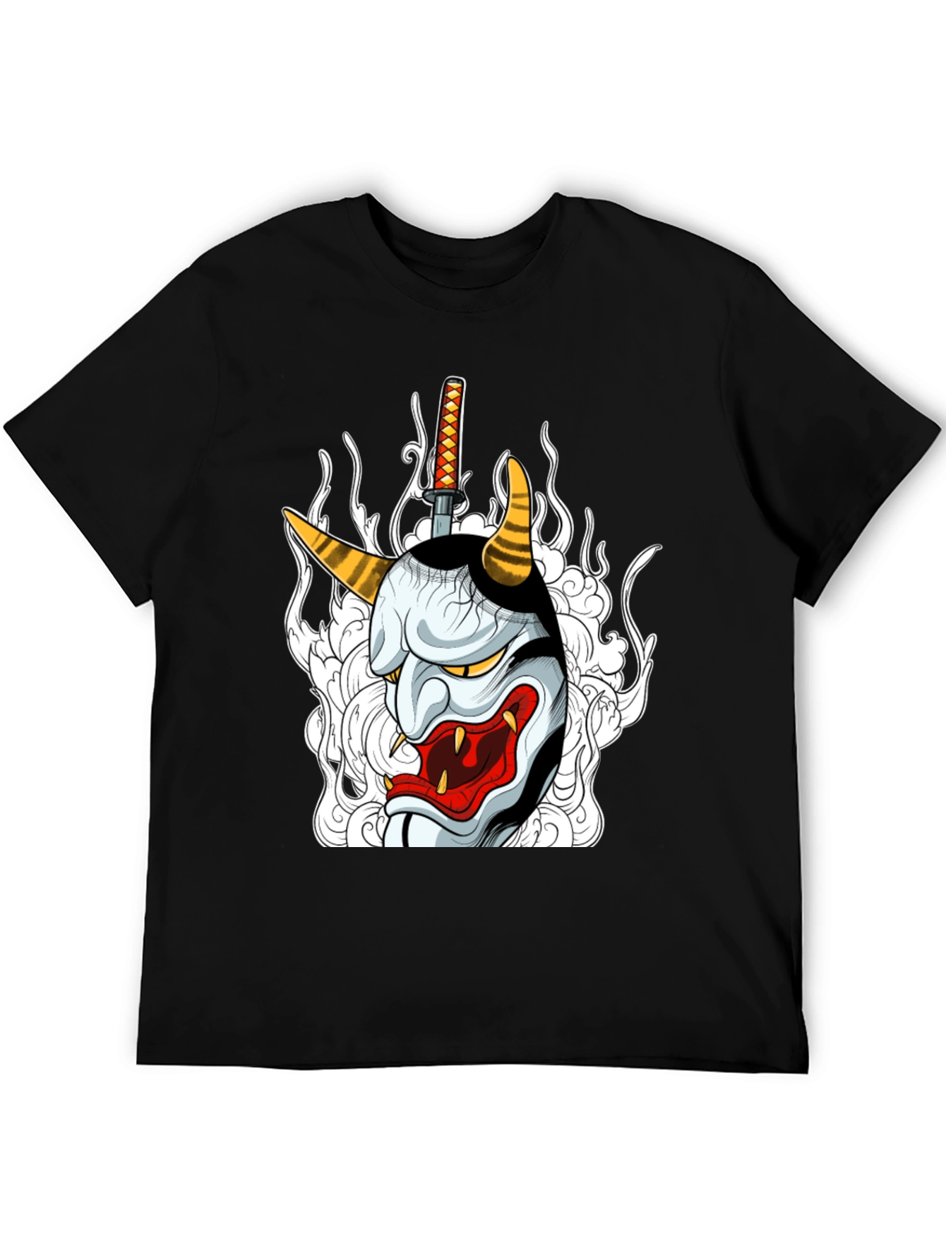 Hannya Mask Graphic Tee - Black T-Shirt
