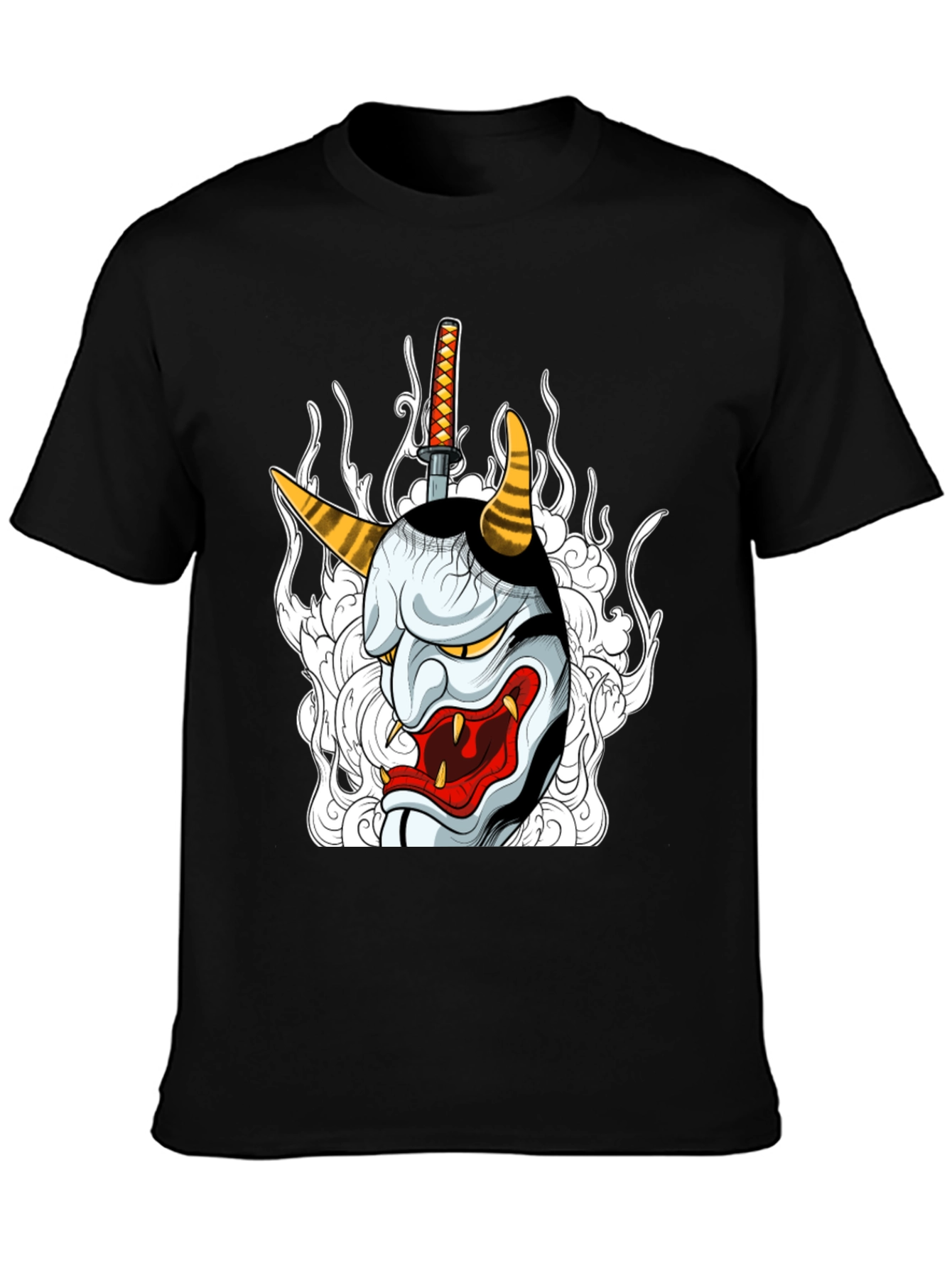 Hannya Mask Graphic Tee - Black T-Shirt