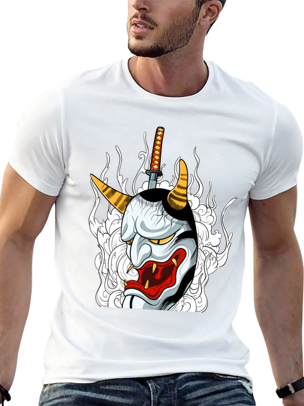 Hannya Mask Graphic Tee - Black T-Shirt
