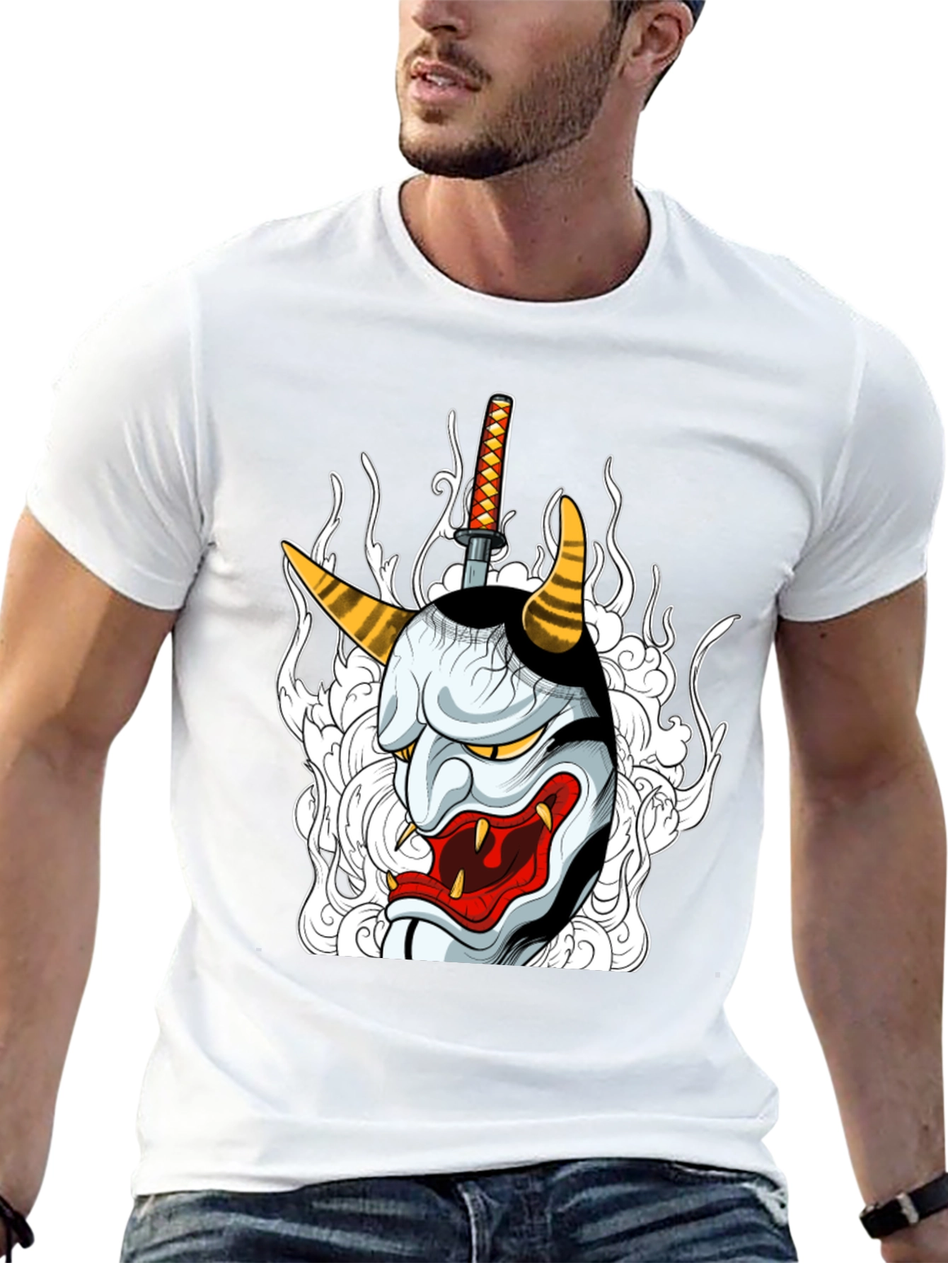 Hannya Mask Graphic Tee - Black T-Shirt