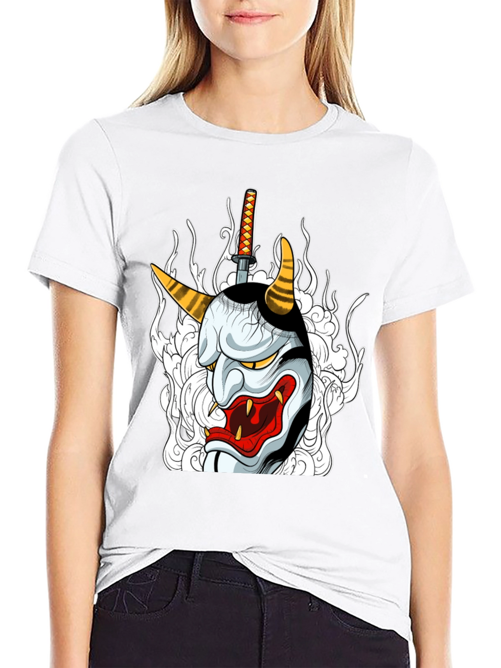 Hannya Mask Graphic Tee - Black T-Shirt