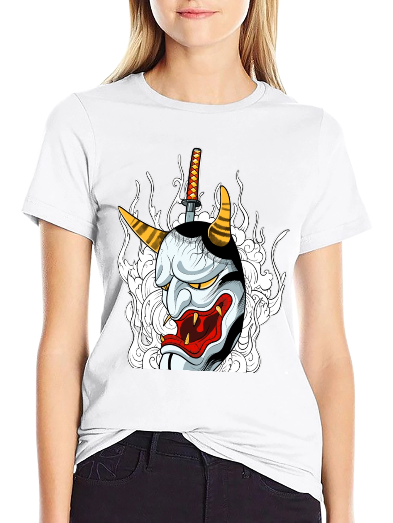 Hannya Mask Graphic Tee - Black T-Shirt
