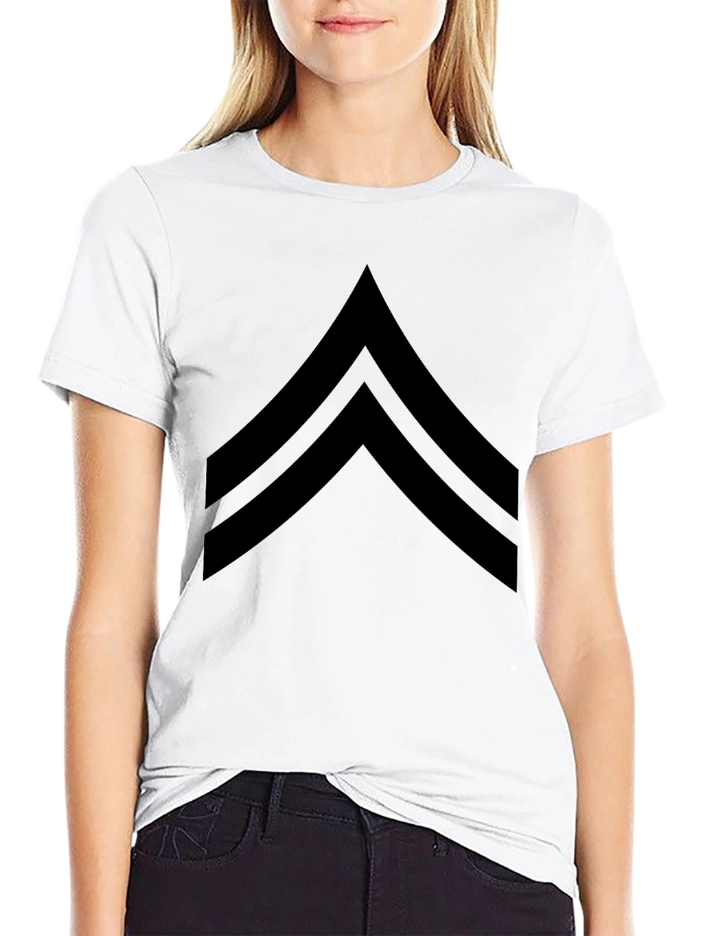 Black Chevron Graphic Tee - Casual Style