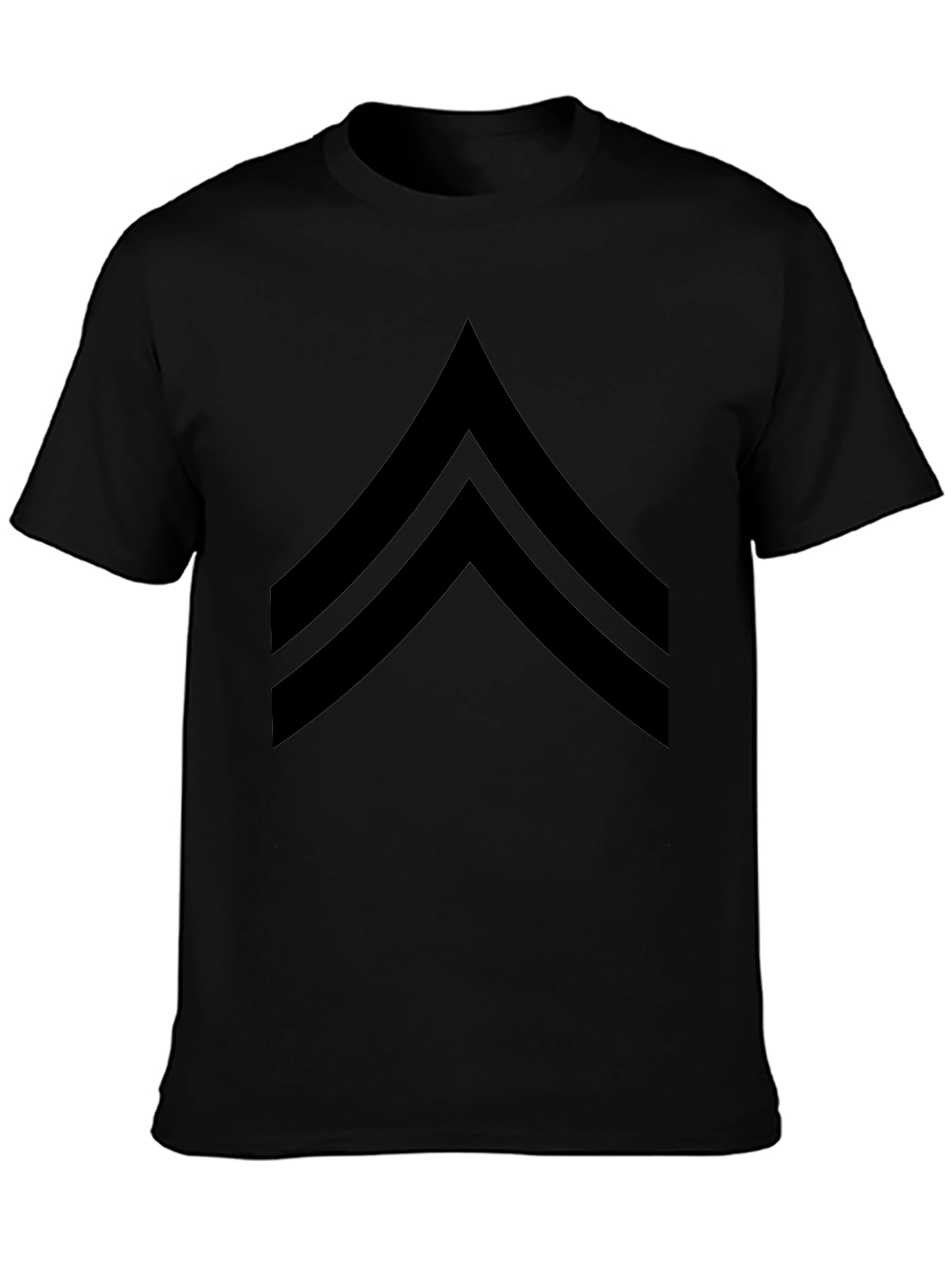Black Chevron Graphic Tee - Casual Style