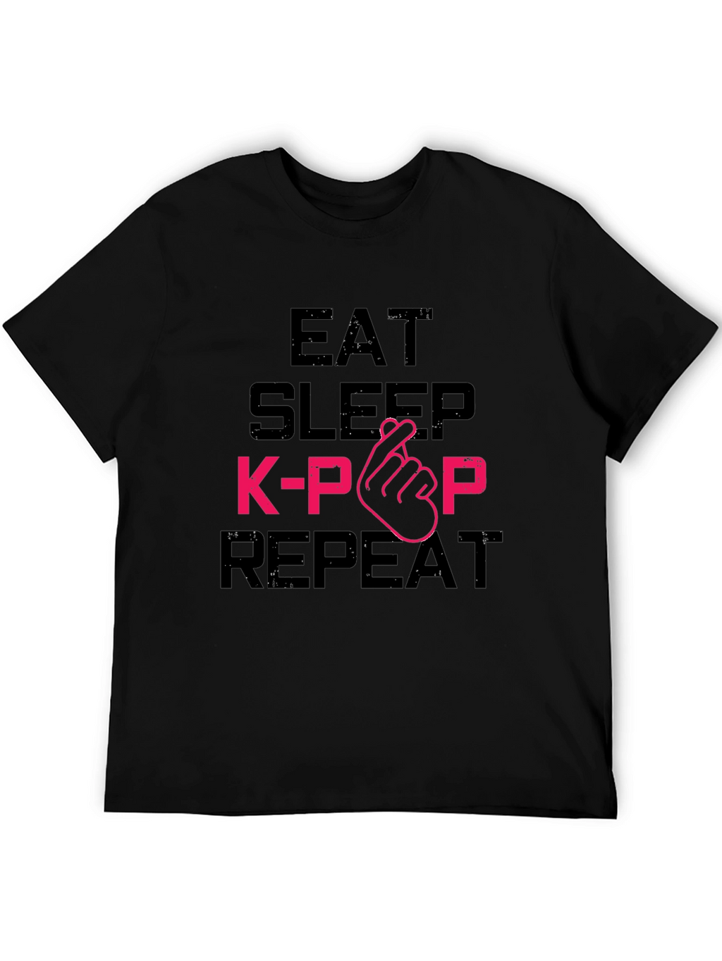 Eat Sleep K-Pop Repeat Black Graphic Tee
