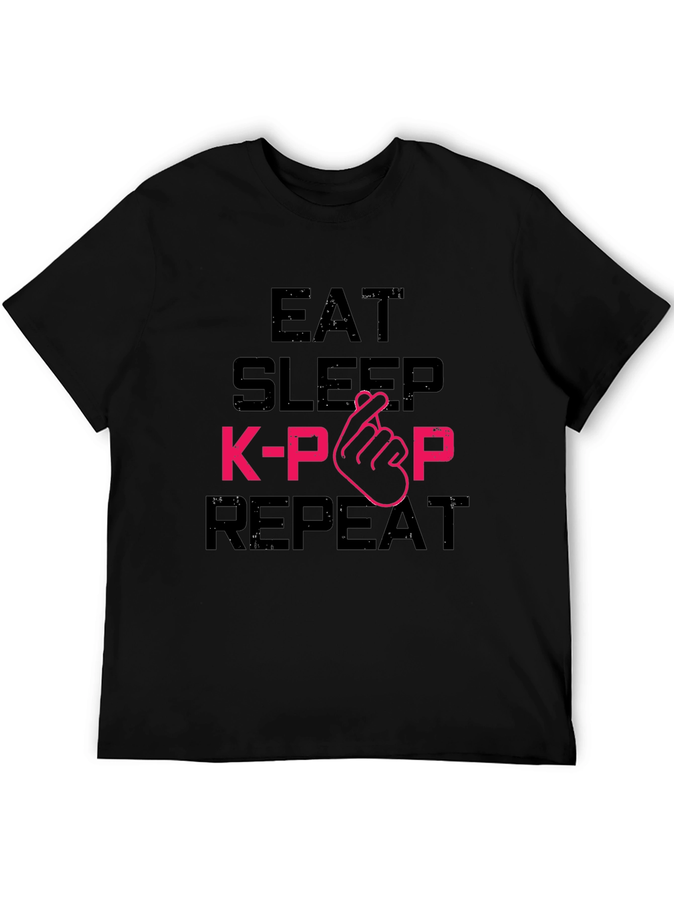 Eat Sleep K-Pop Repeat Black Graphic Tee