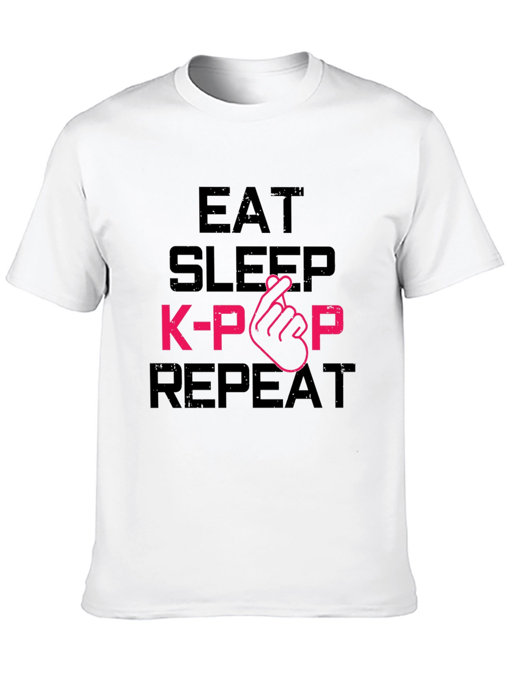 Eat Sleep K-Pop Repeat Black Graphic Tee