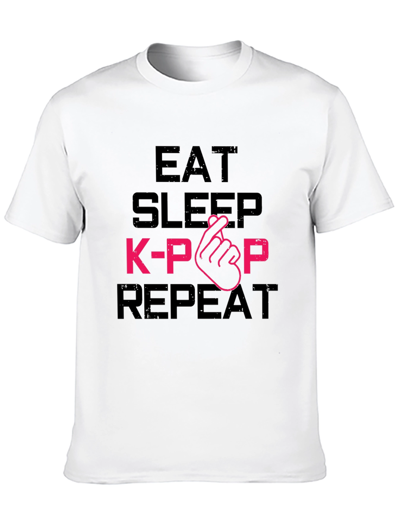 Eat Sleep K-Pop Repeat Black Graphic Tee