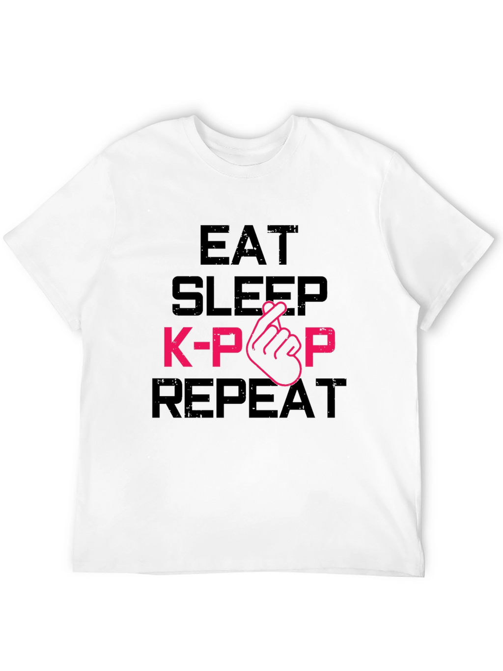 Eat Sleep K-Pop Repeat Black Graphic Tee