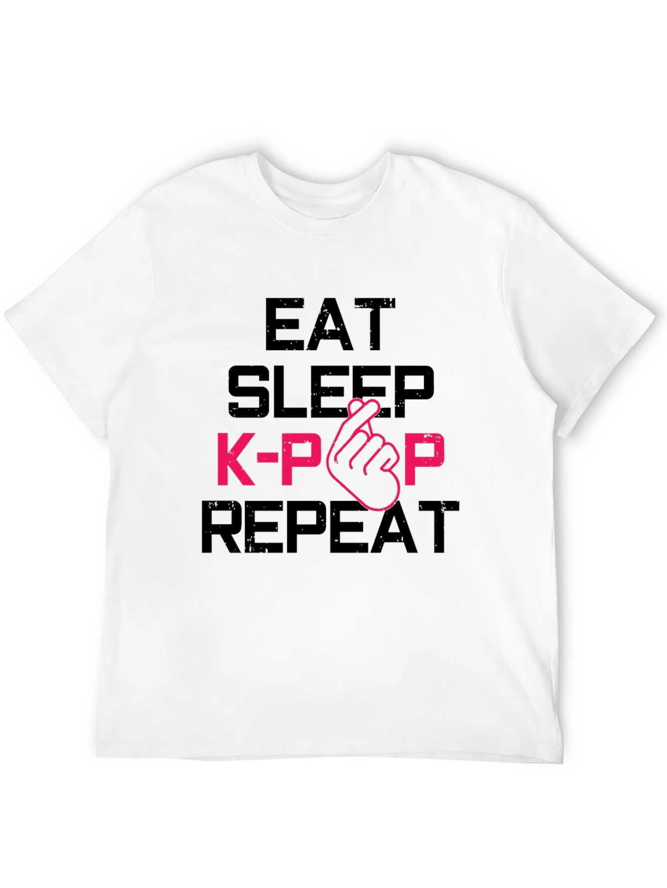 Eat Sleep K-Pop Repeat Black Graphic Tee