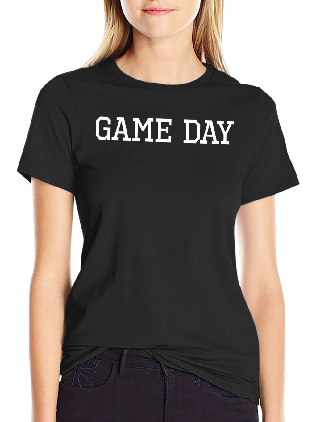 Game Day Black Crewneck T-Shirt for Men