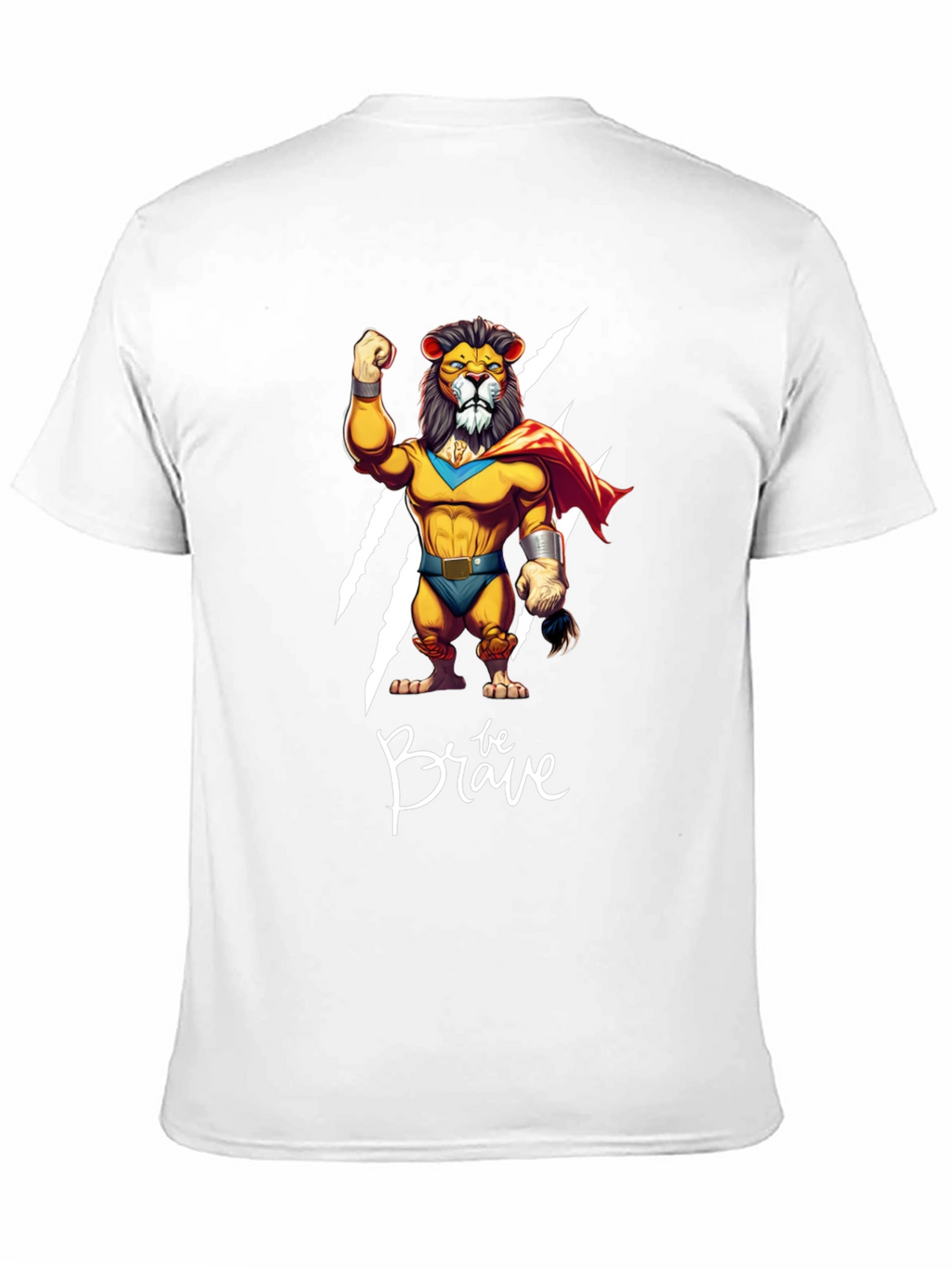 Be Brave Lion T-Shirt - Cartoon Superhero Style