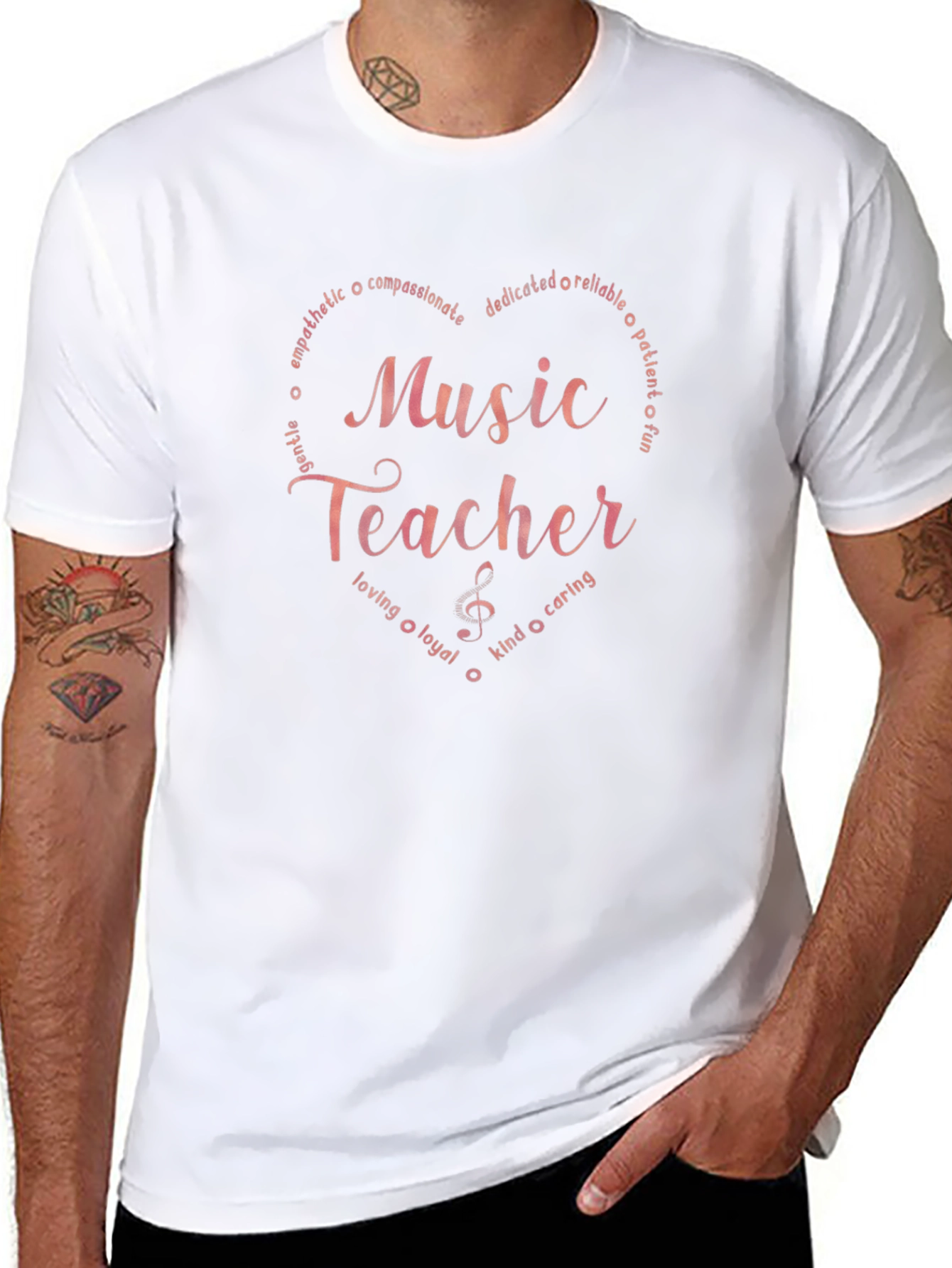 Music Teacher Heart Graphic Tee - Soft & Stylish
