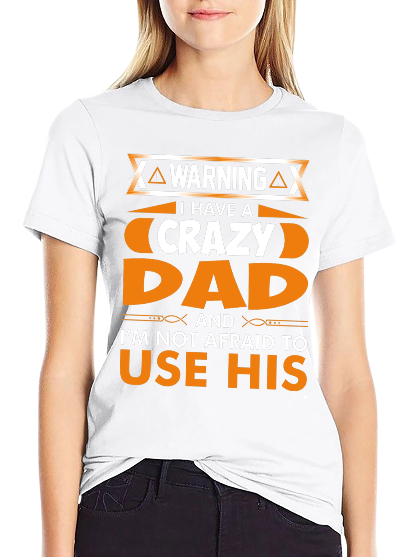 Warning Crazy Dad Graphic T-Shirt