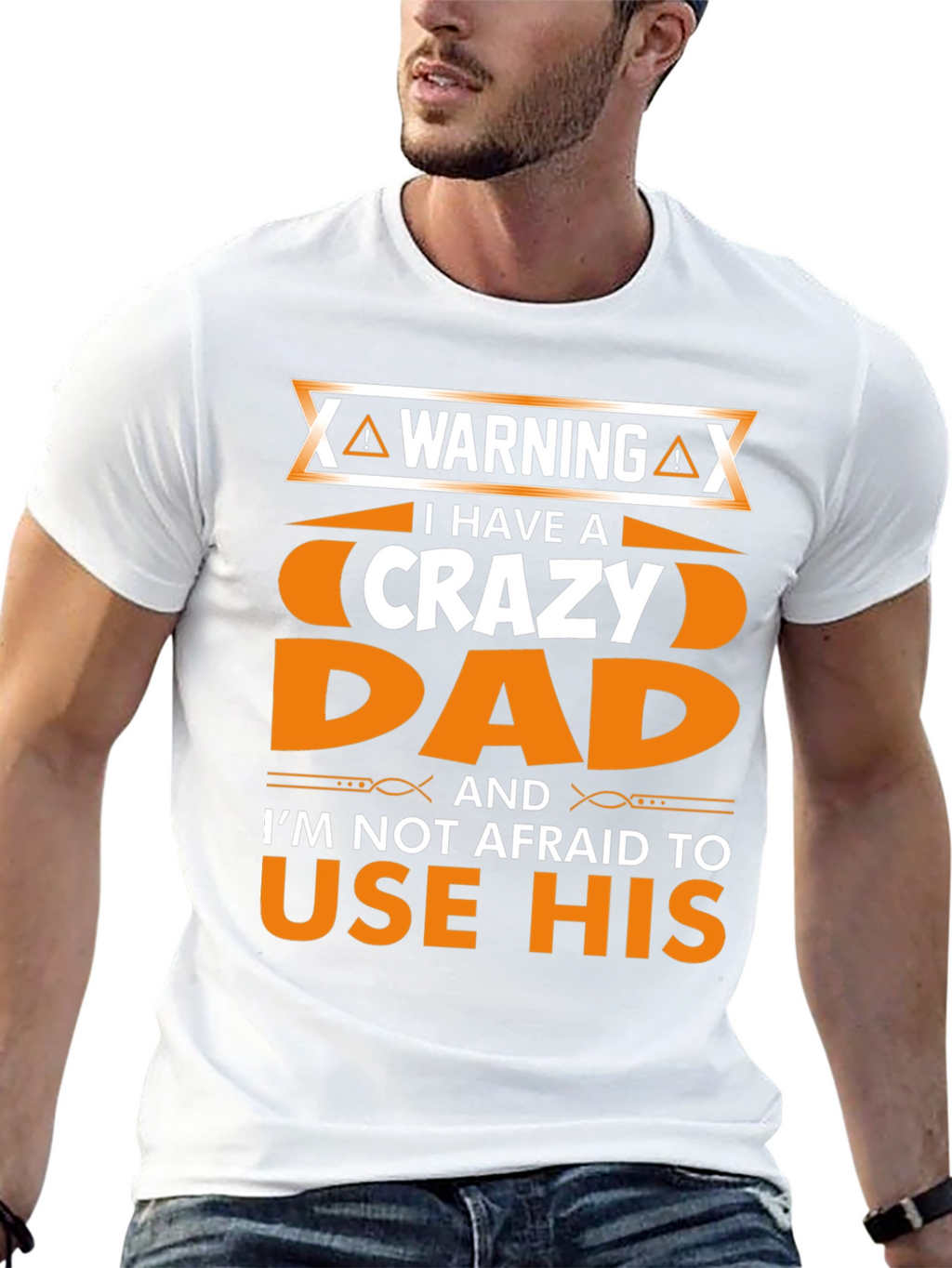 Warning Crazy Dad Graphic T-Shirt