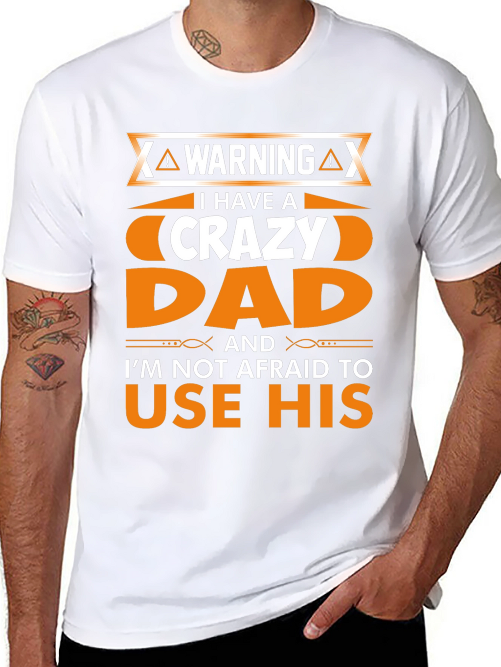 Warning Crazy Dad Graphic T-Shirt