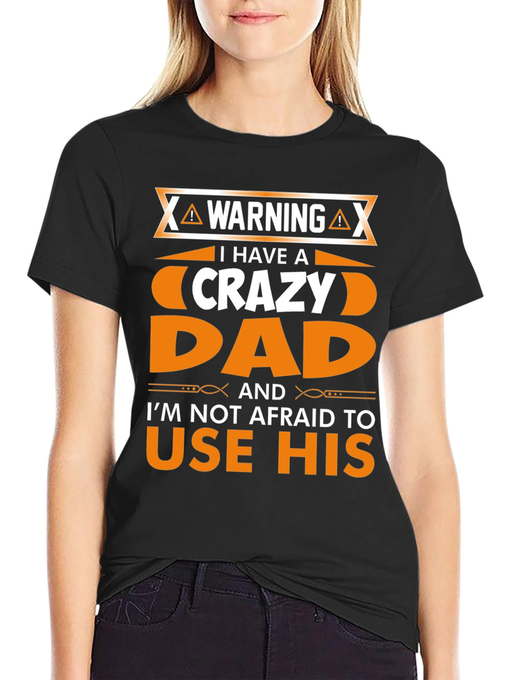 Warning Crazy Dad Graphic T-Shirt