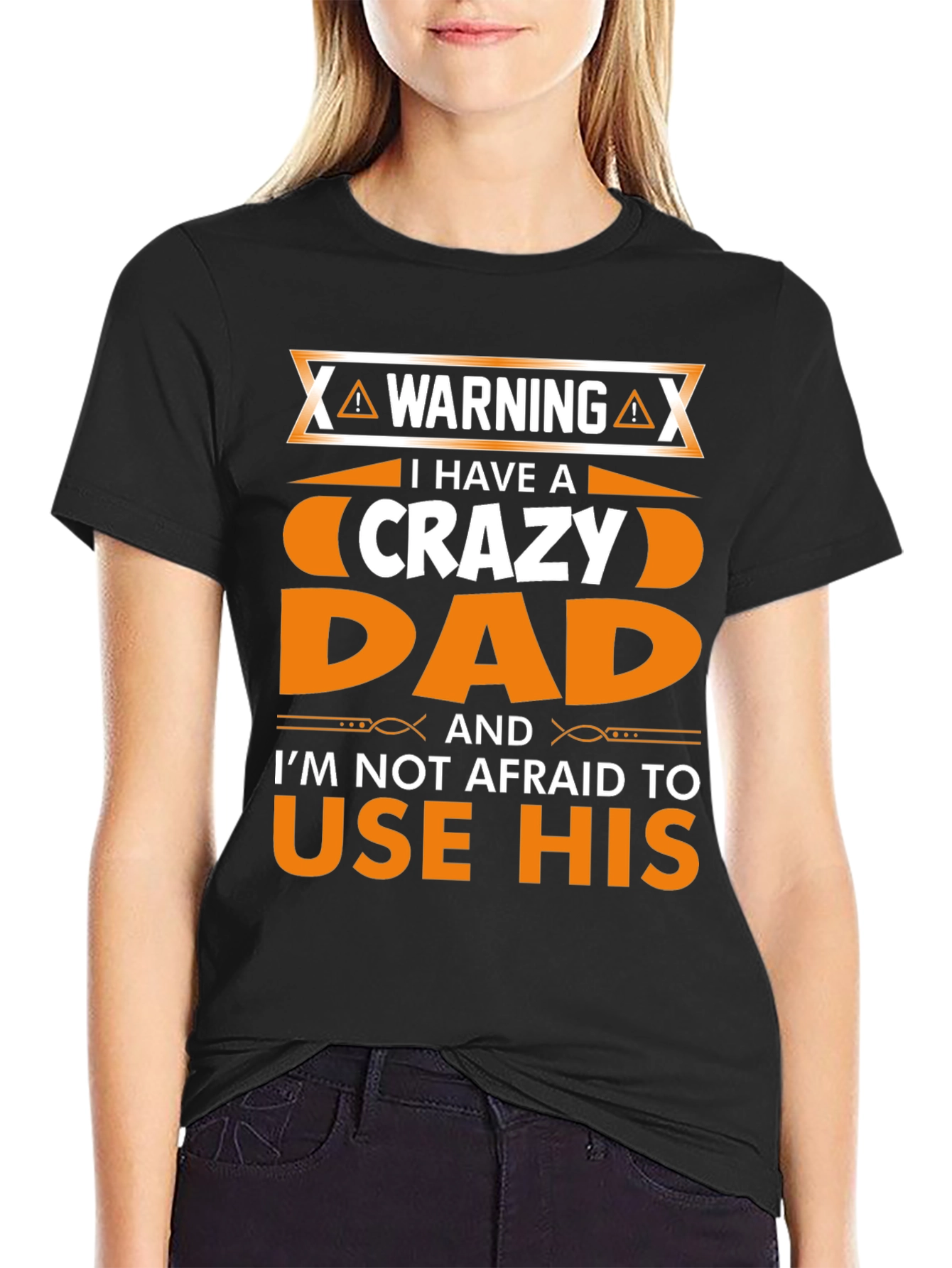 Warning Crazy Dad Graphic T-Shirt