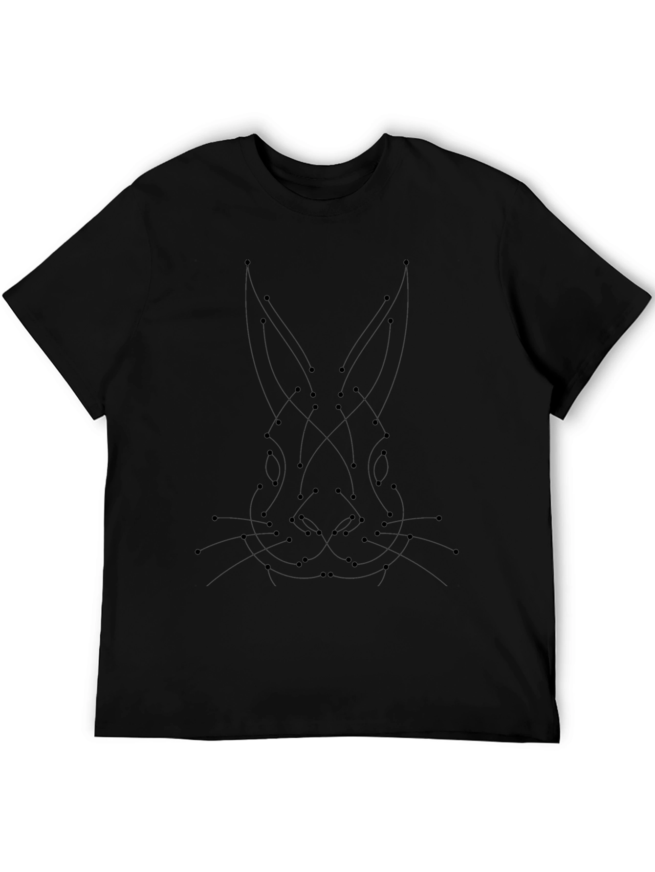 Connect the Dots Rabbit Graphic Tee - Black