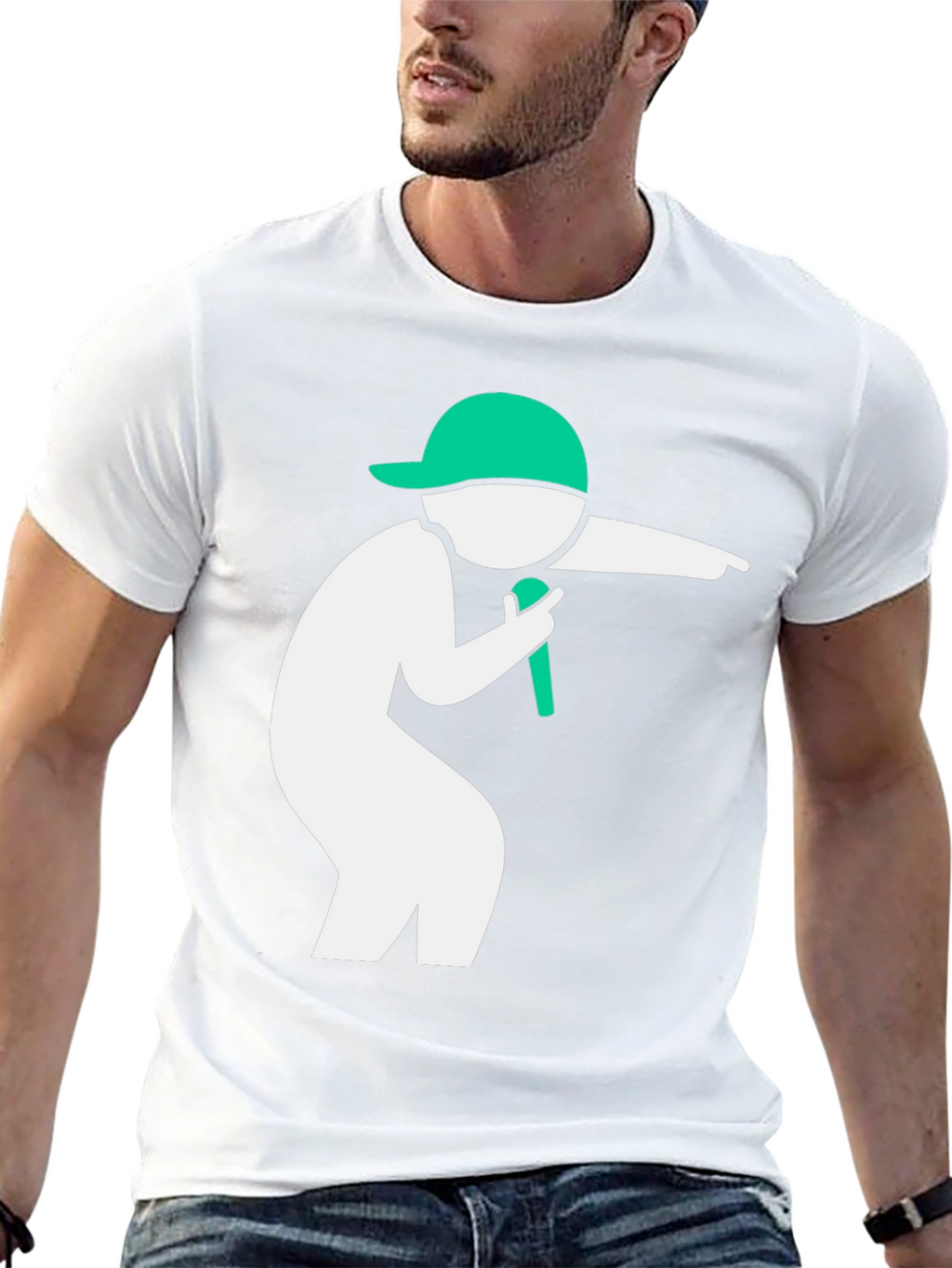 Cool Black T-Shirt with Green Icon Design