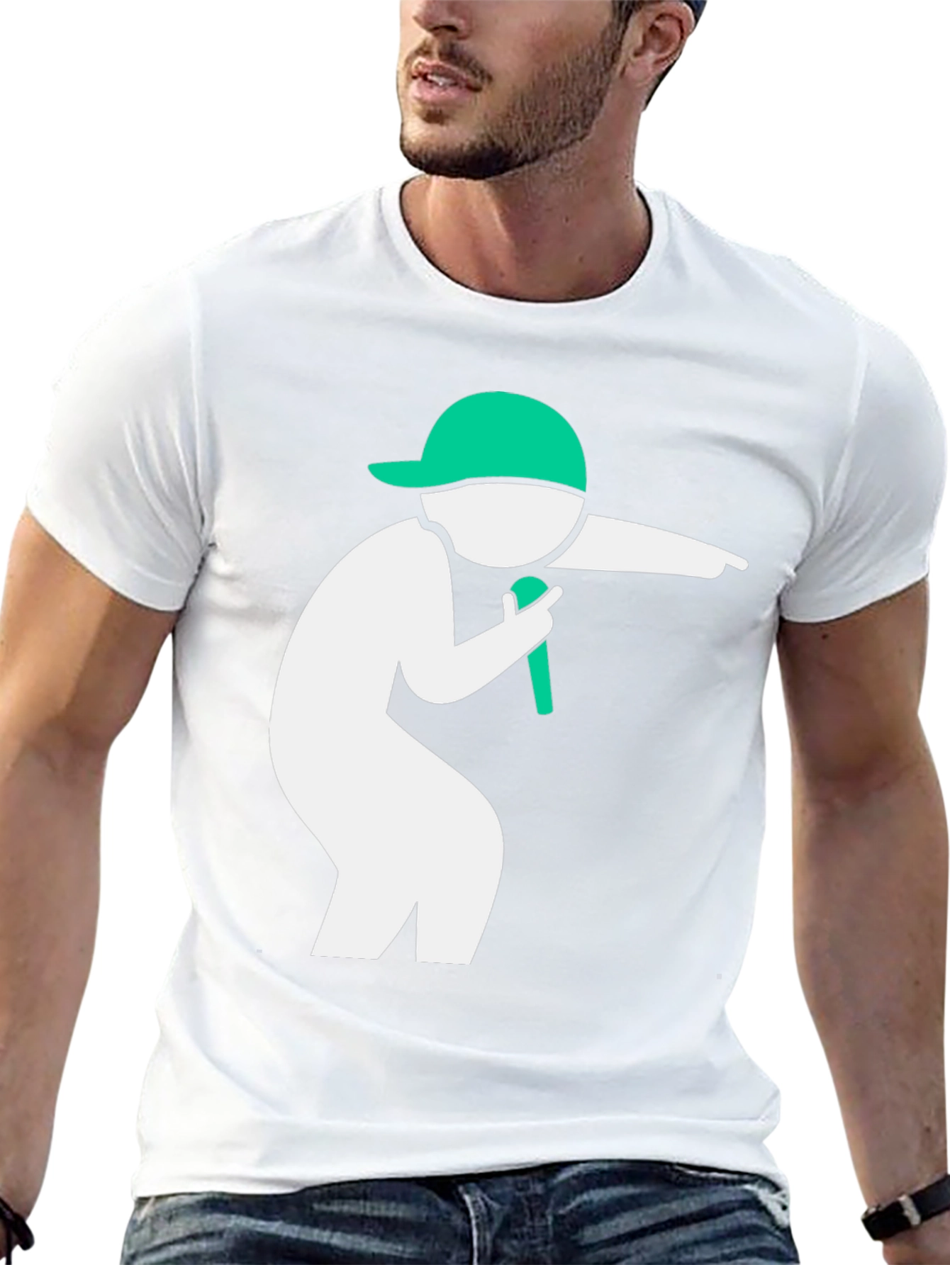 Cool Black T-Shirt with Green Icon Design
