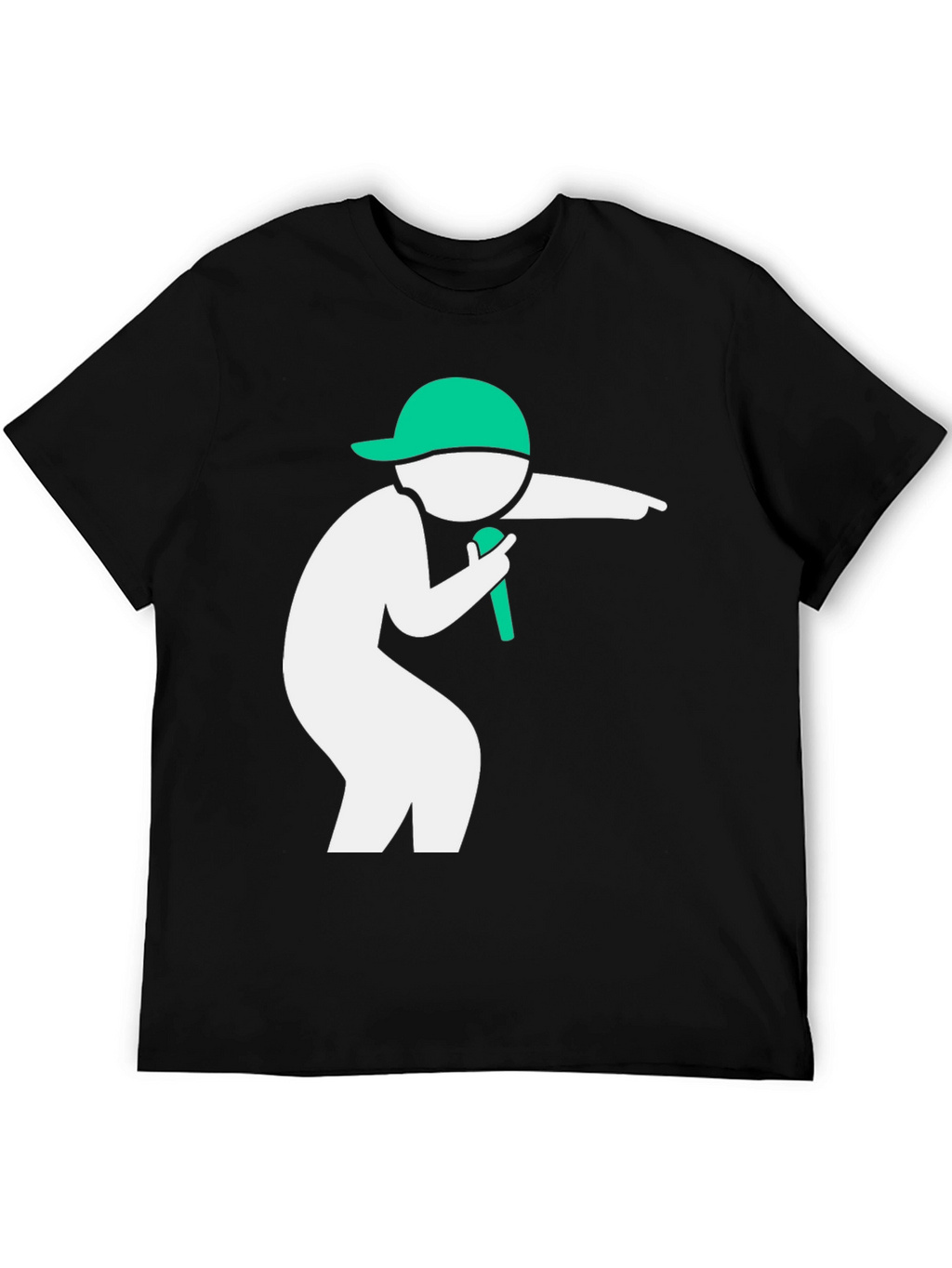 Cool Black T-Shirt with Green Icon Design