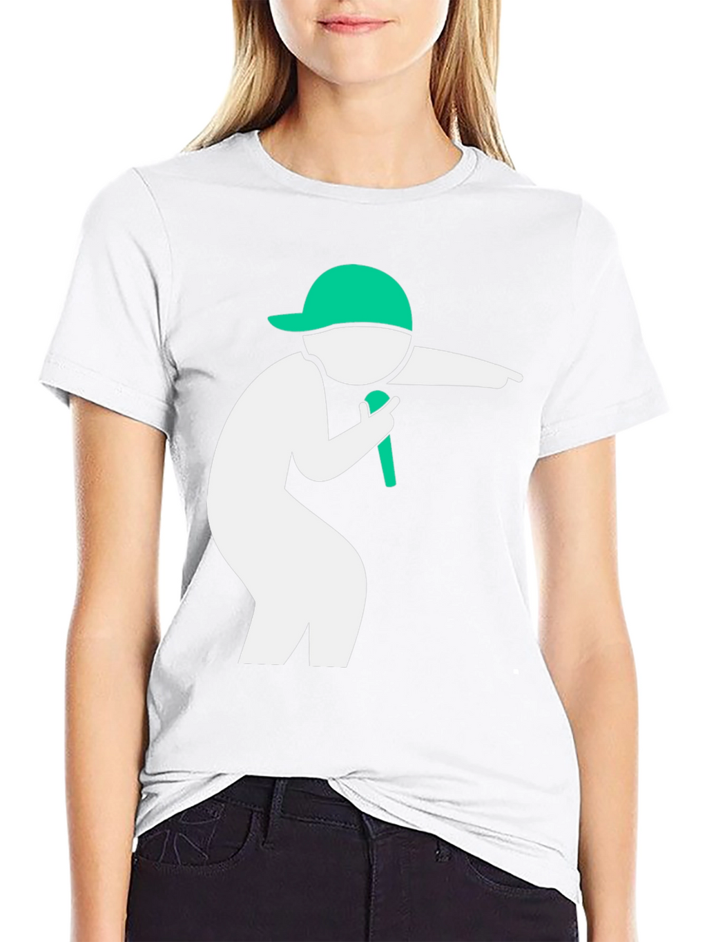 Cool Black T-Shirt with Green Icon Design