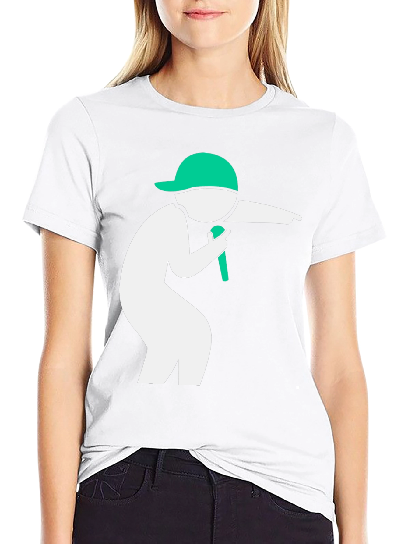 Cool Black T-Shirt with Green Icon Design