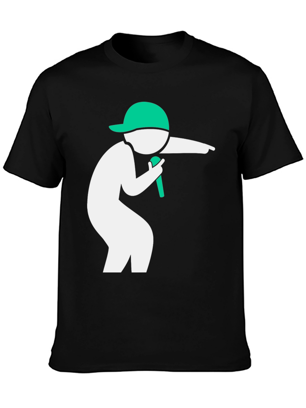 Cool Black T-Shirt with Green Icon Design