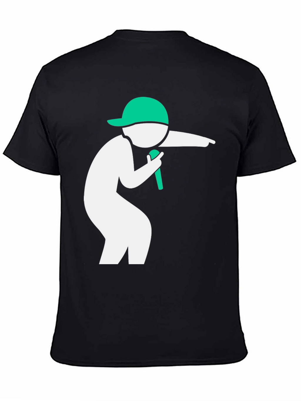 Cool Black T-Shirt with Green Icon Design