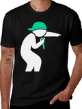Cool Black T-Shirt with Green Icon Design