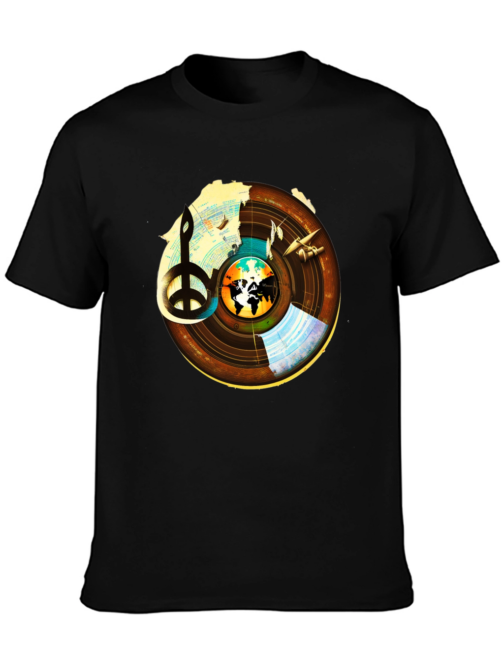 Peace & Music T-Shirt: World Vinyl Graphic Tee