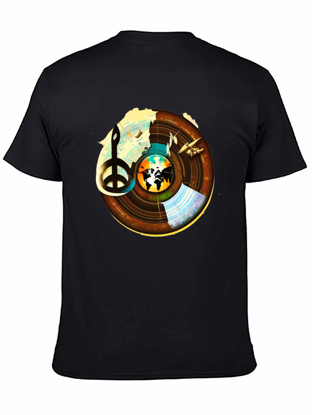 Peace & Music T-Shirt: World Vinyl Graphic Tee