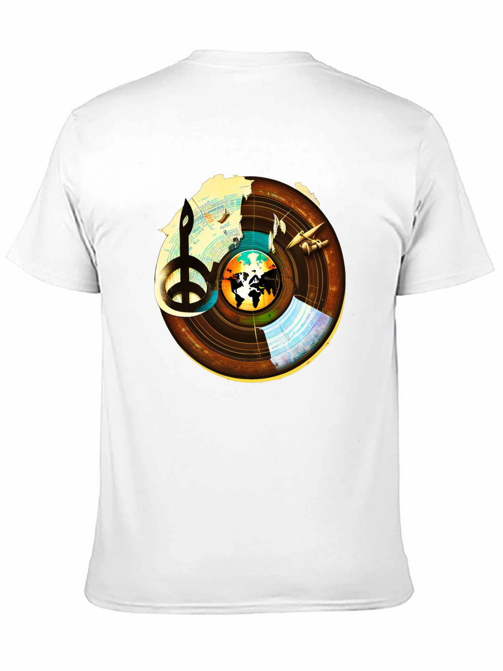 Peace & Music T-Shirt: World Vinyl Graphic Tee