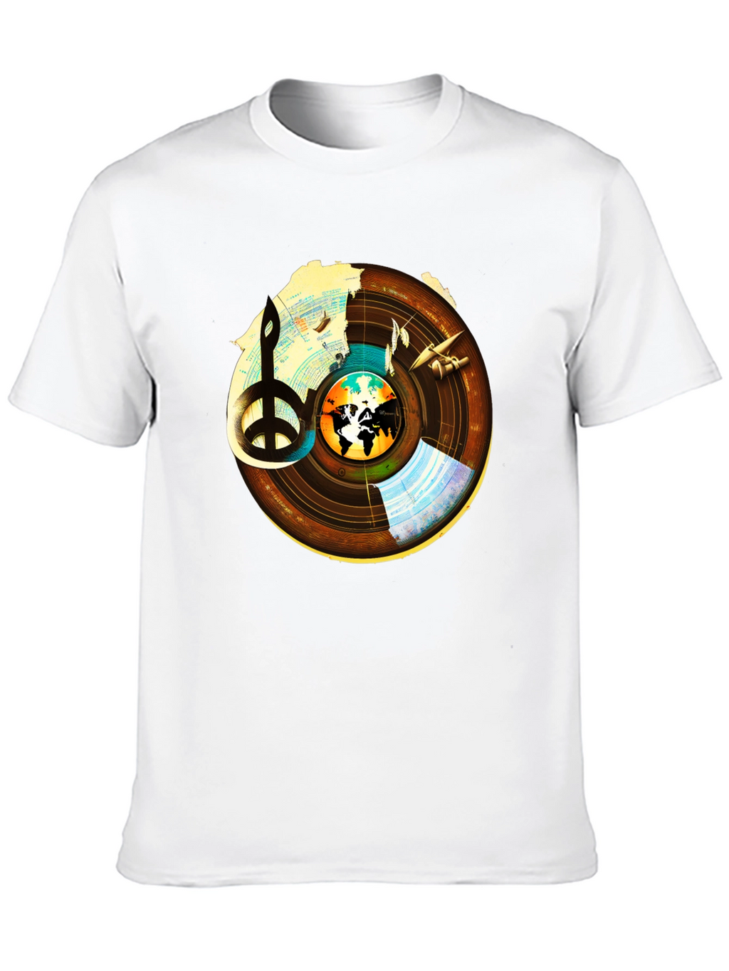 Peace & Music T-Shirt: World Vinyl Graphic Tee