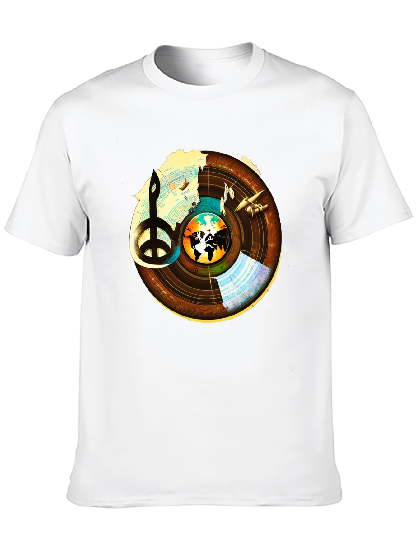 Peace & Music T-Shirt: World Vinyl Graphic Tee