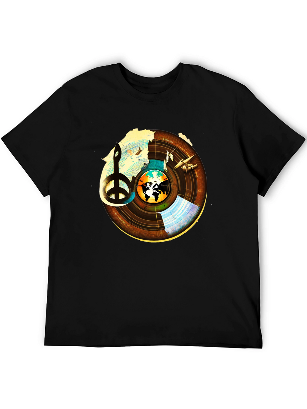 Peace & Music T-Shirt: World Vinyl Graphic Tee