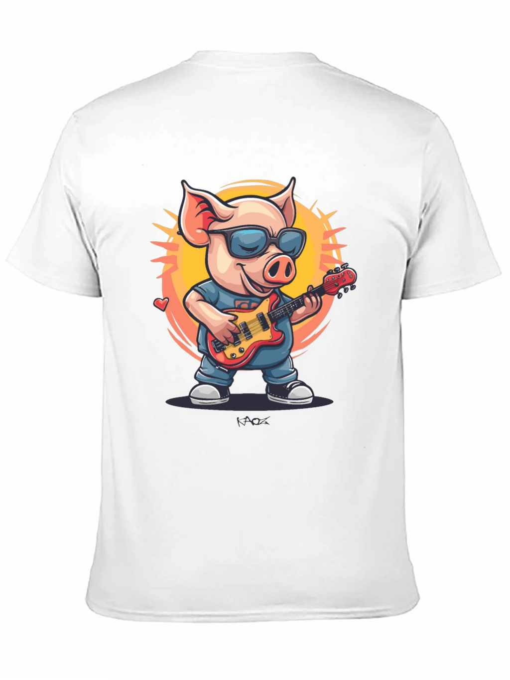 Cool Pig Rocking Guitar T-Shirt