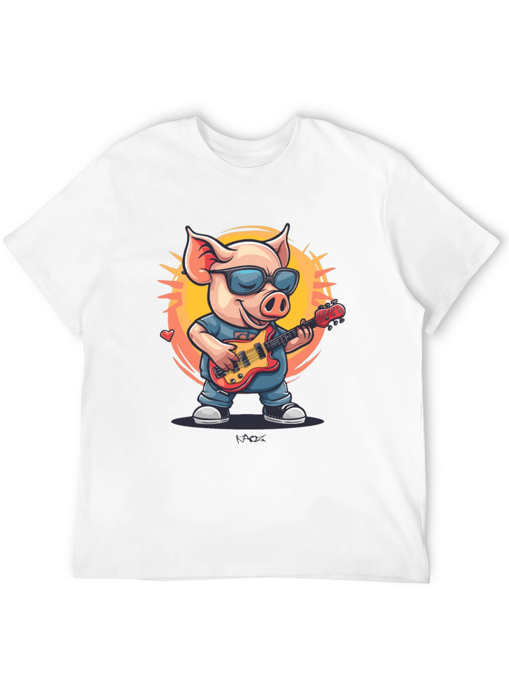 Cool Pig Rocking Guitar T-Shirt