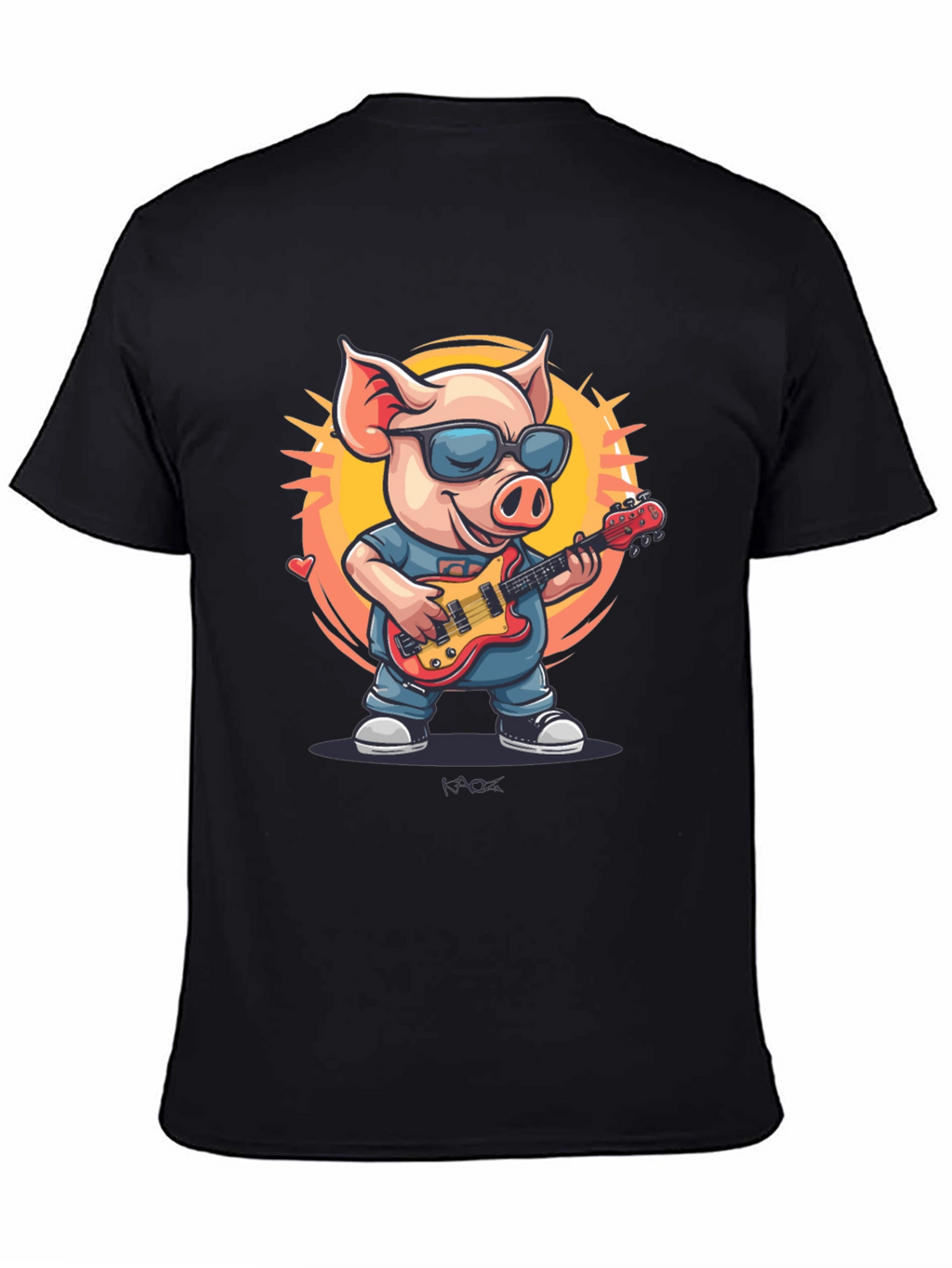 Cool Pig Rocking Guitar T-Shirt