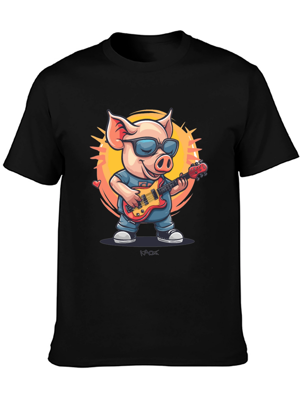 Cool Pig Rocking Guitar T-Shirt