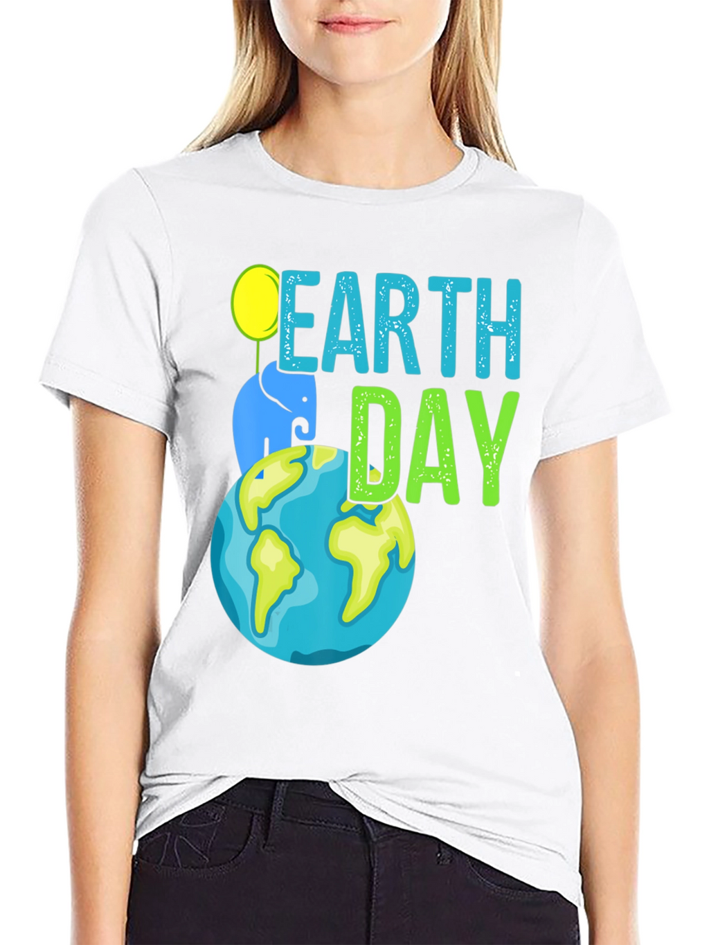 Earth Day Elephant Graphic T-Shirt