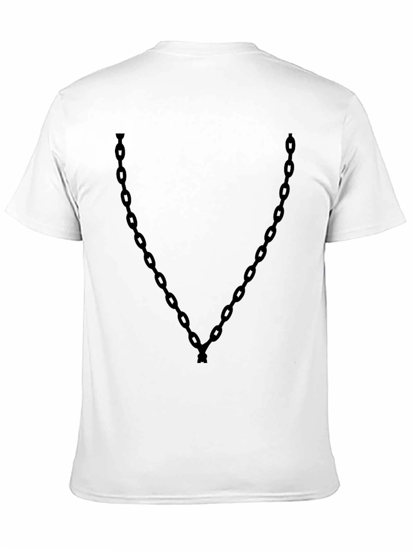 Black T-Shirt with Chain Graphic