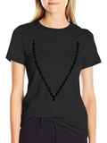Black T-Shirt with Chain Graphic