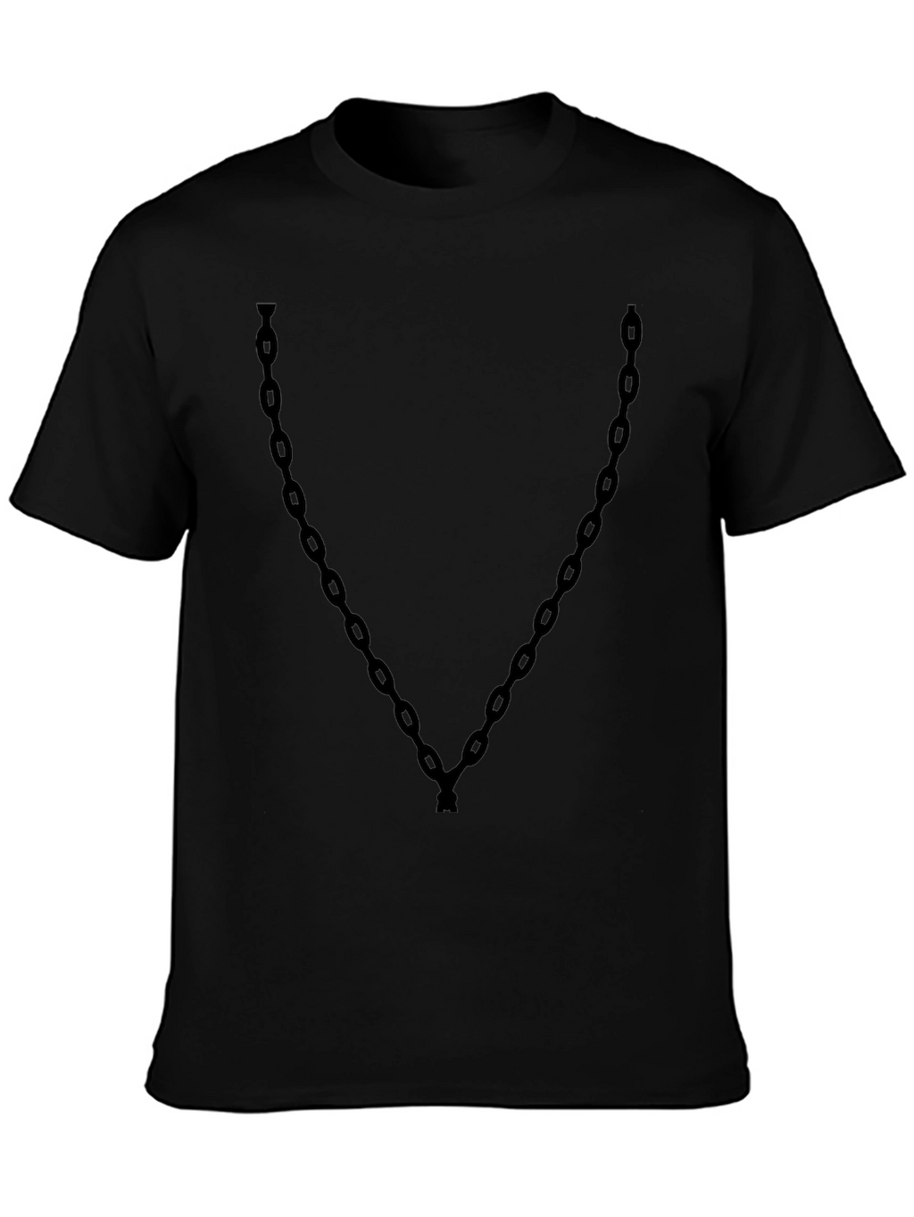 Black T-Shirt with Chain Graphic