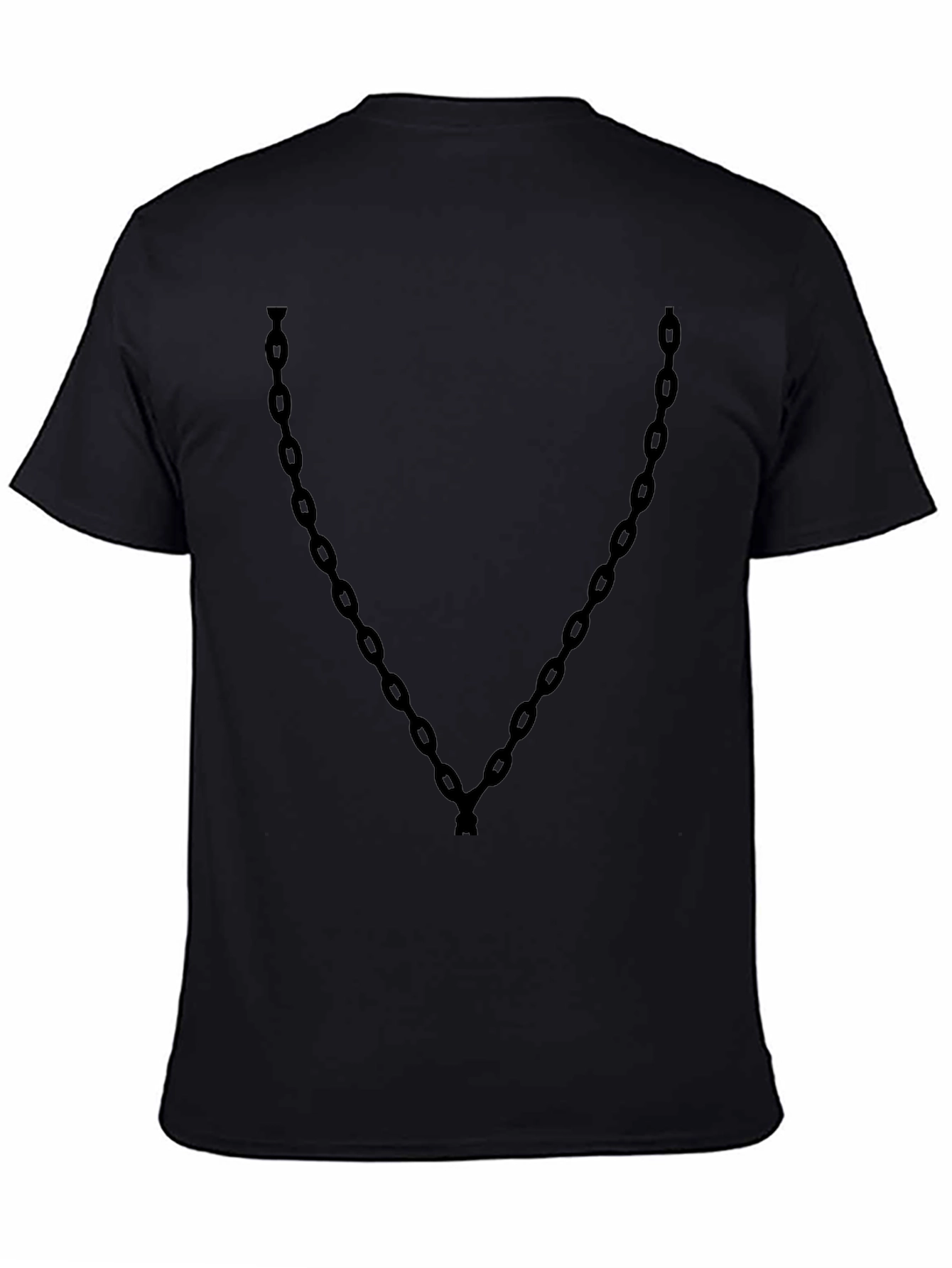 Black T-Shirt with Chain Graphic