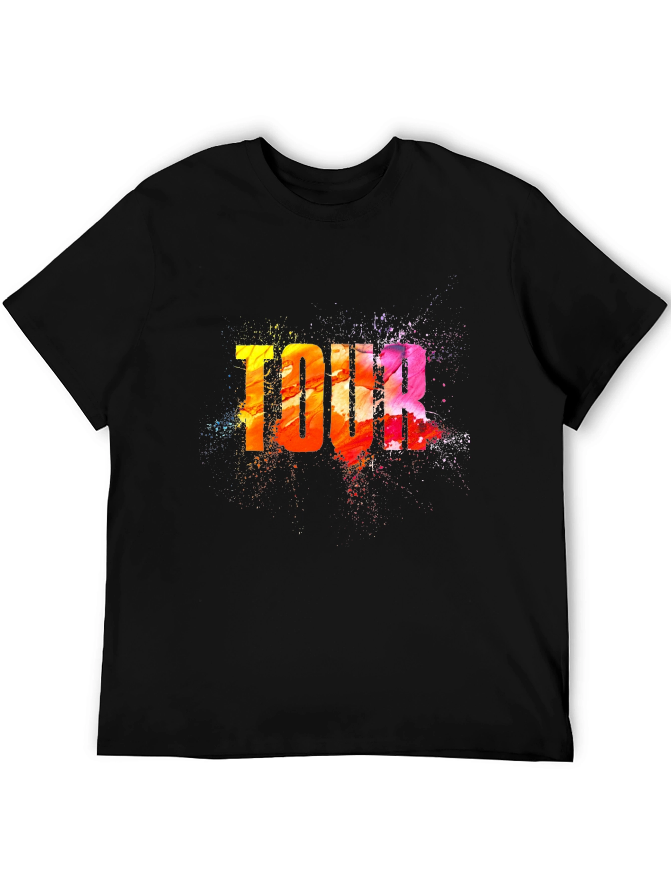Colorful Tour Graphic Black T-Shirt