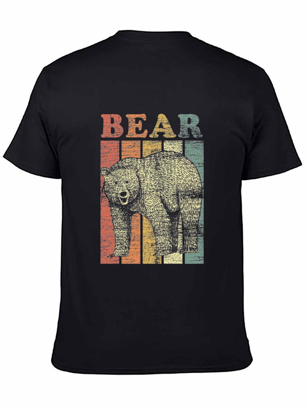 Retro Bear Graphic T-Shirt - Unisex Black Tee