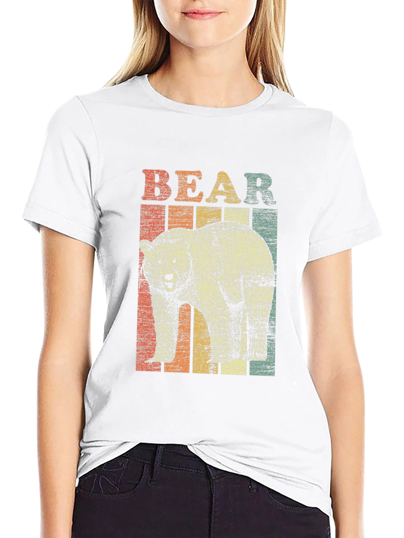 Retro Bear Graphic T-Shirt - Unisex Black Tee